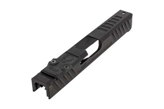 GGP stripped V3 Glock G17 Gen4 slide with dual optic cut includes a G10 cover plate, shim plate, and mounting screws.